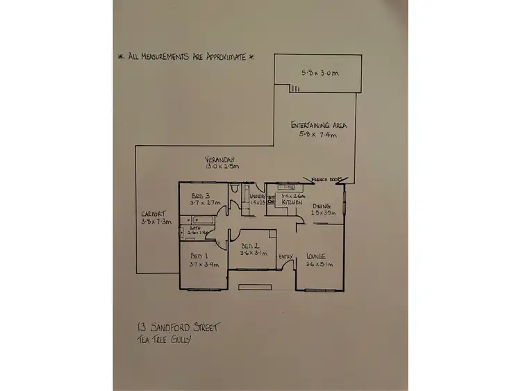 Floorplan of Homely house listing, 13 Sandford Street, Tea Tree Gully SA 5091