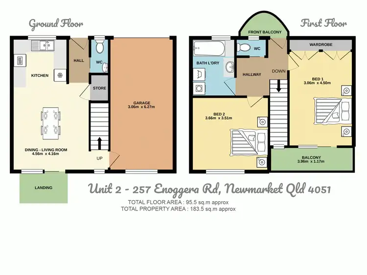 Floorplan of Homely townhouse listing, 2/257 Enoggera road, Newmarket QLD 4051