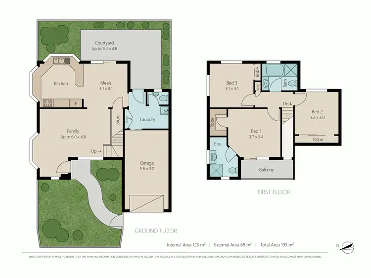 Floorplan of Homely townhouse listing, 1/42 Headfort Street, Greenslopes QLD 4120