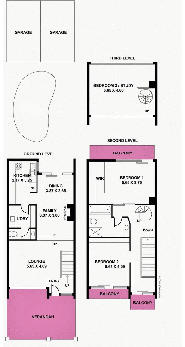 Floorplan of Homely townhouse listing, 88 East Terrace, Adelaide SA 5000