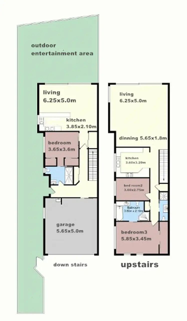 Floorplan of Homely semi-detached listing, 2/1 Tarcoola Crescent, Surfers Paradise QLD 4217