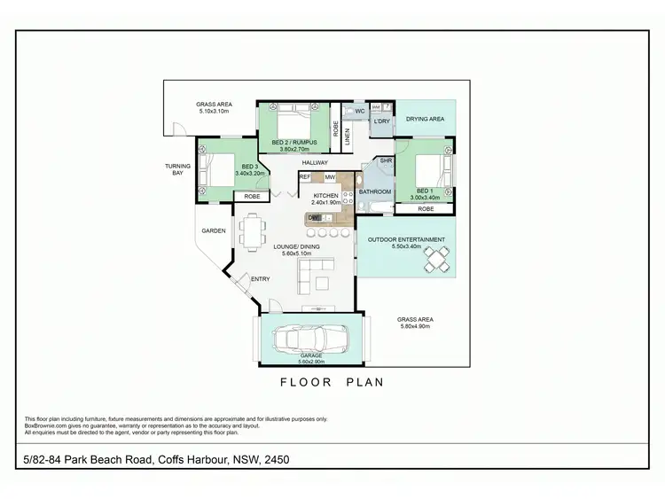 Floorplan of Homely villa listing, 5/82-84 Park Beach Road, Coffs Harbour NSW 2450