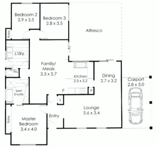 Floorplan of Homely house listing, 45 Broadhurst Crescent, Bateman WA 6150