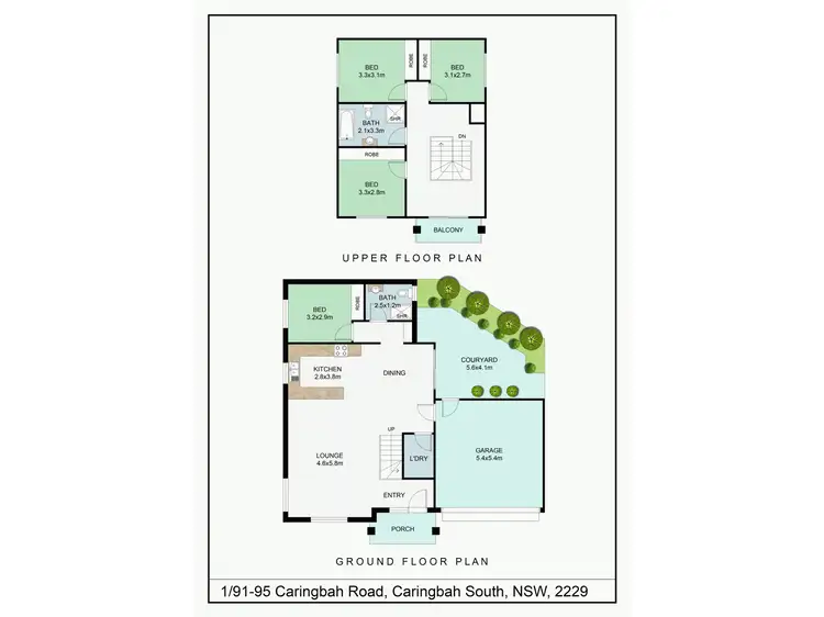Floorplan of Homely townhouse listing, 1/91-95 Caringbah Road, Caringbah South NSW 2229