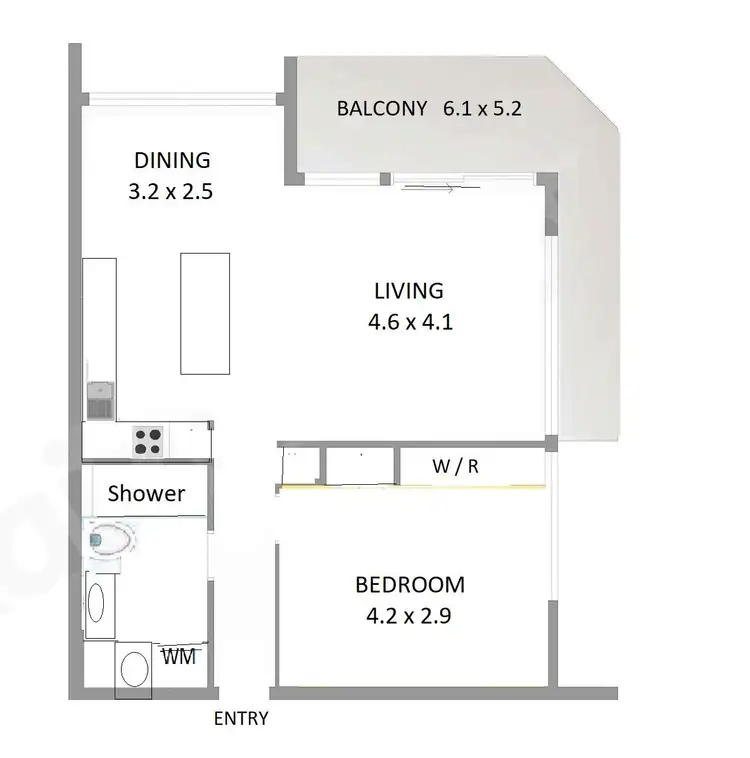 Floorplan of Homely apartment listing, UNIT 2503/28 NORTHCLIFFE TERRACE, Surfers Paradise QLD 4217