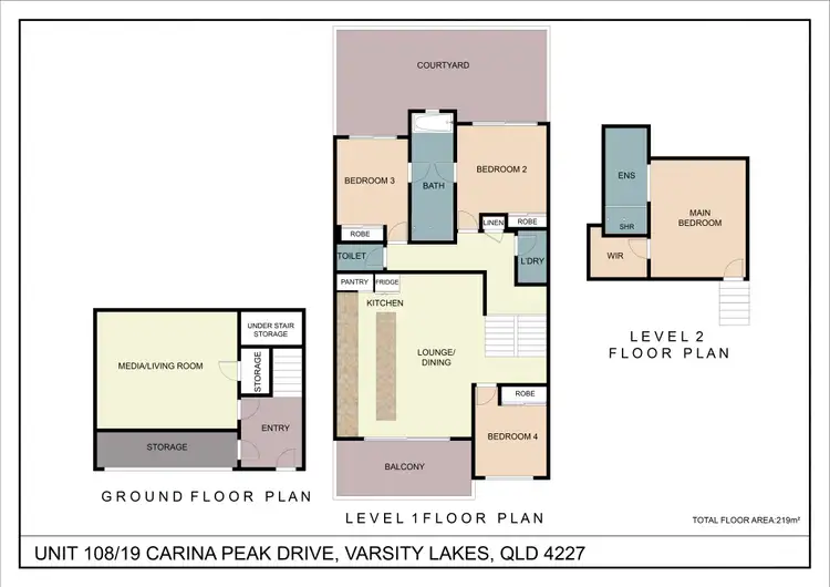Floorplan of Homely townhouse listing, UNIT 108/19 CARINA PEAK DRIVE, Varsity Lakes QLD 4227