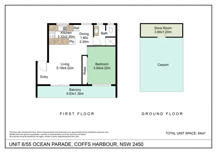 Floorplan of Homely unit listing, UNIT 6/55 OCEAN PARADE, Coffs Harbour NSW 2450