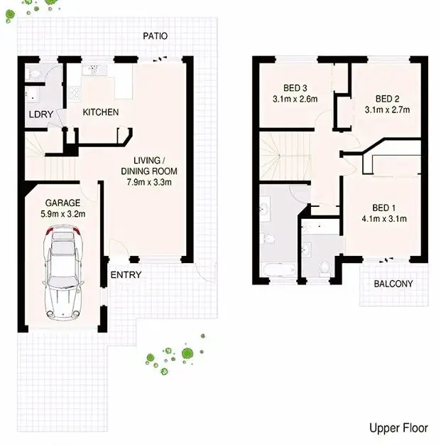 Floorplan of Homely townhouse listing, UNIT 20/33 MORIARTY PLACE, Bald Hills QLD 4036
