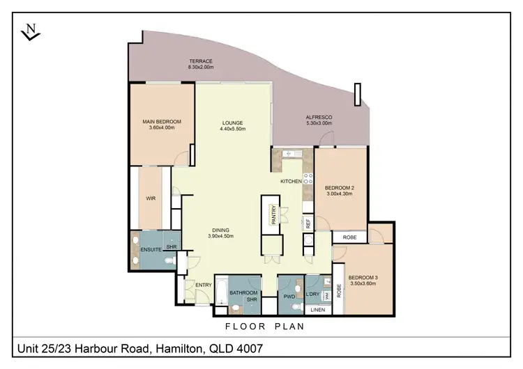 Floorplan of Homely apartment listing, UNIT 25/23 HARBOUR ROAD, Hamilton QLD 4007
