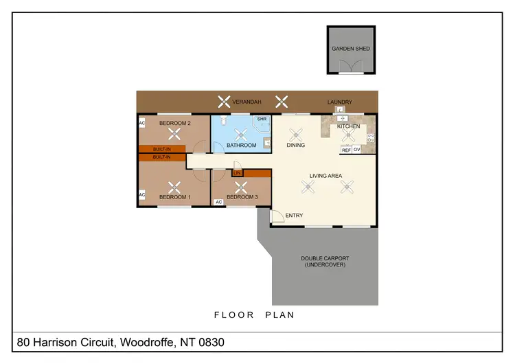 Floorplan of Homely house listing, 80 HARRISON CIRCUIT, Woodroffe NT 830