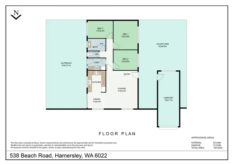 Floorplan of Homely house listing, 538 BEACH ROAD, Hamersley WA 6022