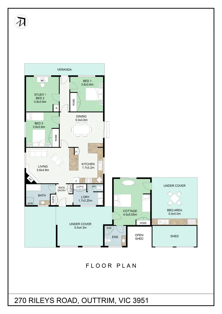 Floorplan of Homely rural property listing, 270 RILEYS ROAD, Outtrim VIC 3951
