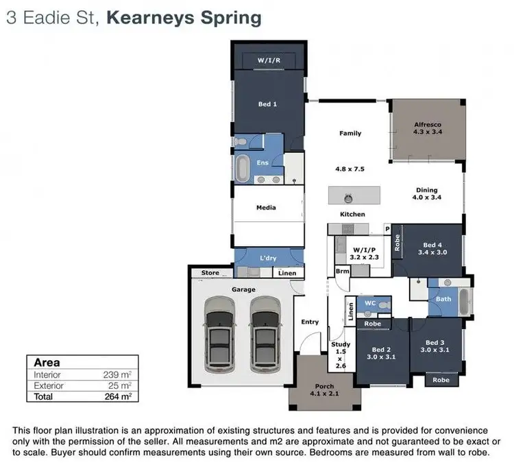 Floorplan of Homely house listing, 3 EADIE STREET, Kearneys Spring QLD 4350