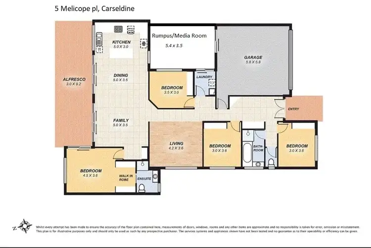 Floorplan of Homely house listing, 5 MELICOPE PLACE, Carseldine QLD 4034