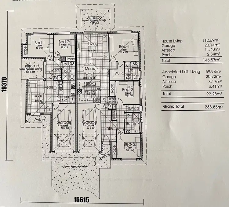 Floorplan of Homely semi-detached listing, 1 and 2/35 Kernel Road, Narangba QLD 4504