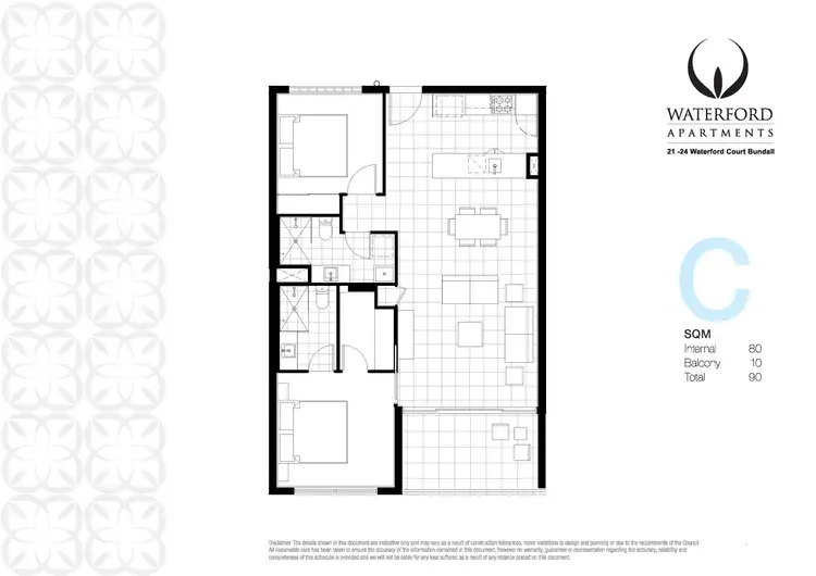 Floorplan of Homely apartment listing, UNIT 2315/1-7 WATERFORD COURT, Bundall QLD 4217