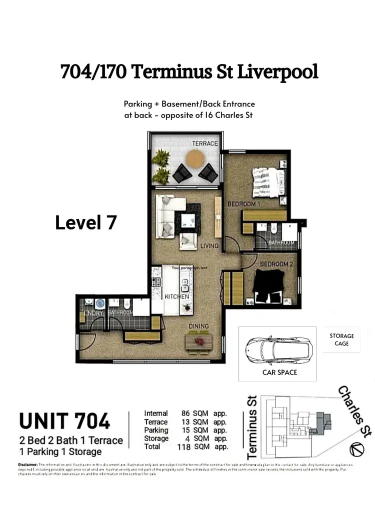 Floorplan of Homely apartment listing, 704/170 Terminus St, Liverpool NSW 2170