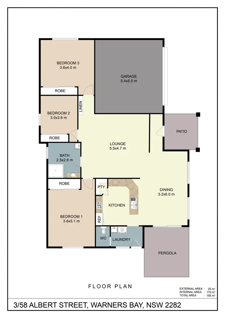 Floorplan of Homely villa listing, UNIT 3/58 ALBERT STREET, Warners Bay NSW 2282