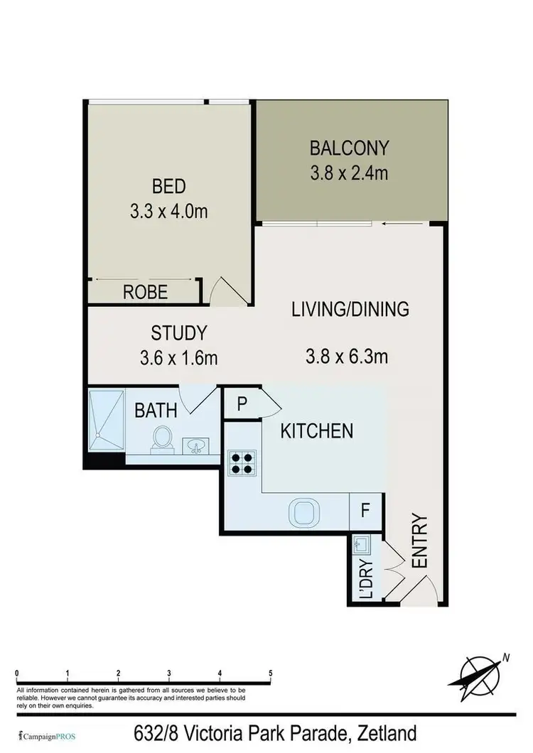 Floorplan of Homely apartment listing, UNIT 632/8 VICTORIA PARK PARADE, Zetland NSW 2017
