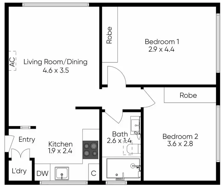 Floorplan of Homely apartment listing, UNIT 6/63 ELIZABETH STREET, Richmond VIC 3121