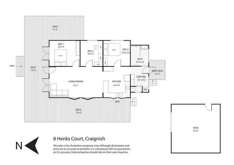 Floorplan of Homely house listing, 8 HENKS COURT, Craignish QLD 4655