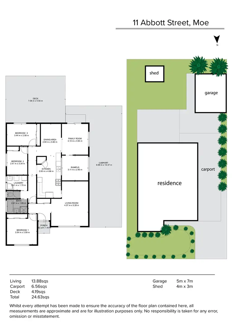 Floorplan of Homely house listing, 11 ABBOTT STREET, Moe VIC 3825