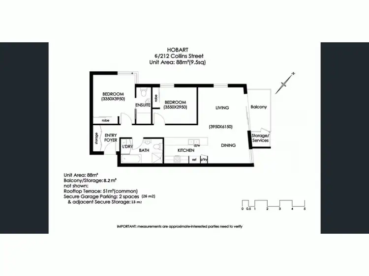 Floorplan of Homely apartment listing, 6/212 Collins Street, Hobart TAS 7000
