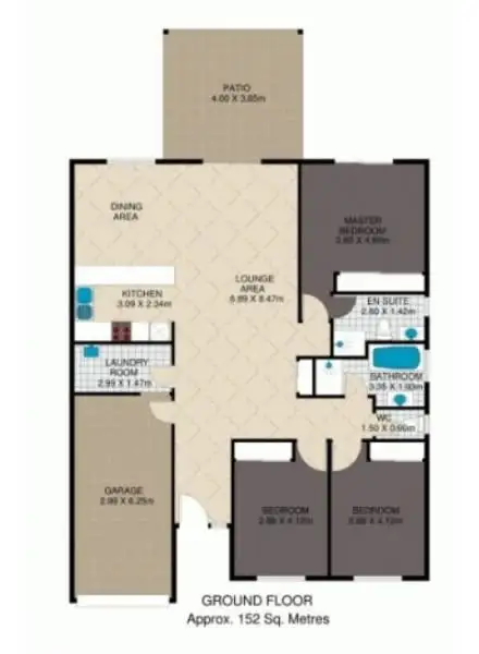 Floorplan of Homely semi-detached listing, 4 Greenside Grove, Berrinba QLD 4117