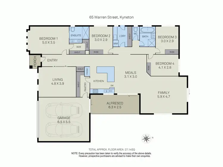 Floorplan of Homely house listing, 65 Warren Street, Kyneton VIC 3444