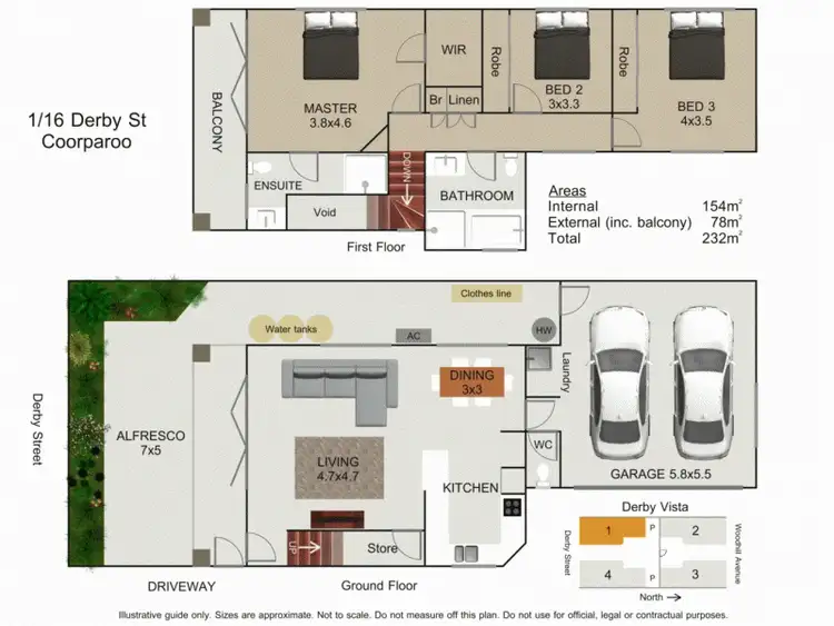 Floorplan of Homely townhouse listing, 1/16 Derby Street, Coorparoo QLD 4151