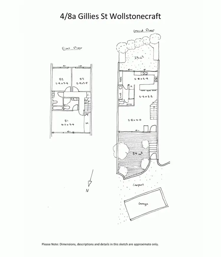 Floorplan of Homely townhouse listing, 4/8a Gillies Street, Wollstonecraft NSW 2065