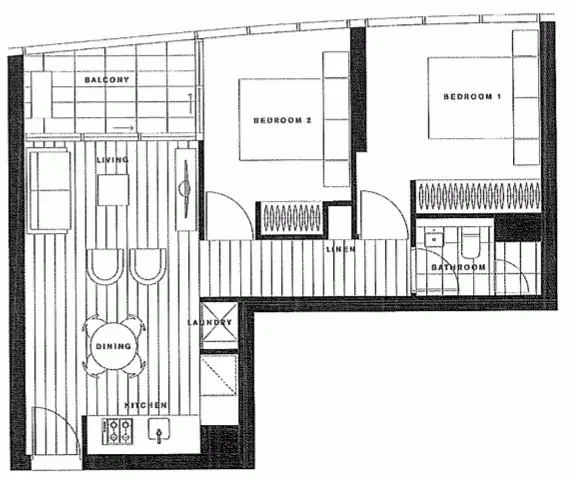 Floorplan of Homely apartment listing, 2212A/889 Collins Street, Docklands VIC 3008