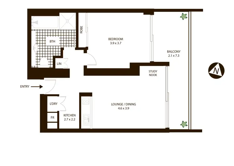 Floorplan of Homely apartment listing, 718/187 Kent Street, Sydney NSW 2000