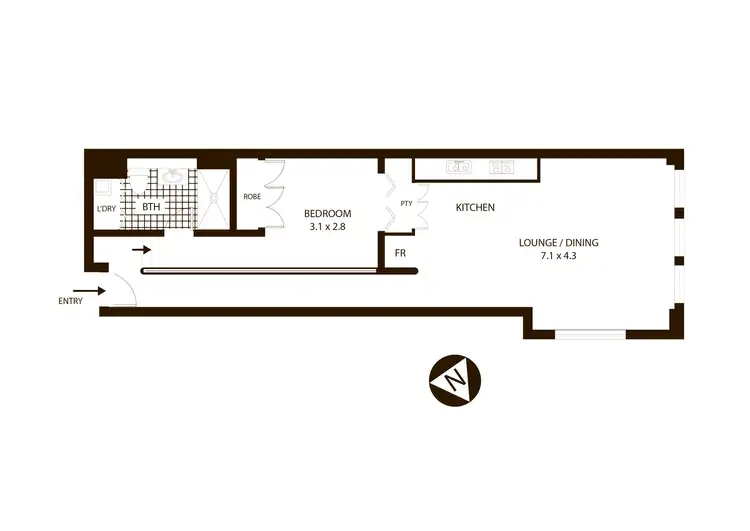 Floorplan of Homely apartment listing, 308/2 York Street, Sydney NSW 2000
