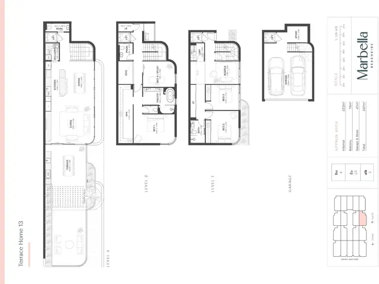 Floorplan of Homely townhouse listing, 13/282-284 West Coast Highway, Scarborough WA 6019