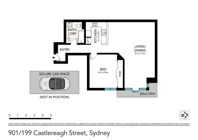 Floorplan of Homely apartment listing, 901/199 Castlereagh Street, Sydney NSW 2000