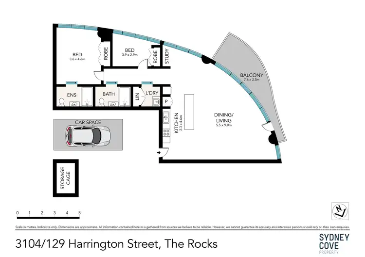 Floorplan of Homely apartment listing, 3104/129 Harrington Street, Sydney NSW 2000