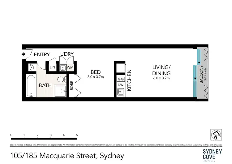 Floorplan of Homely apartment listing, 105/185 Macquarie Street, Sydney NSW 2000