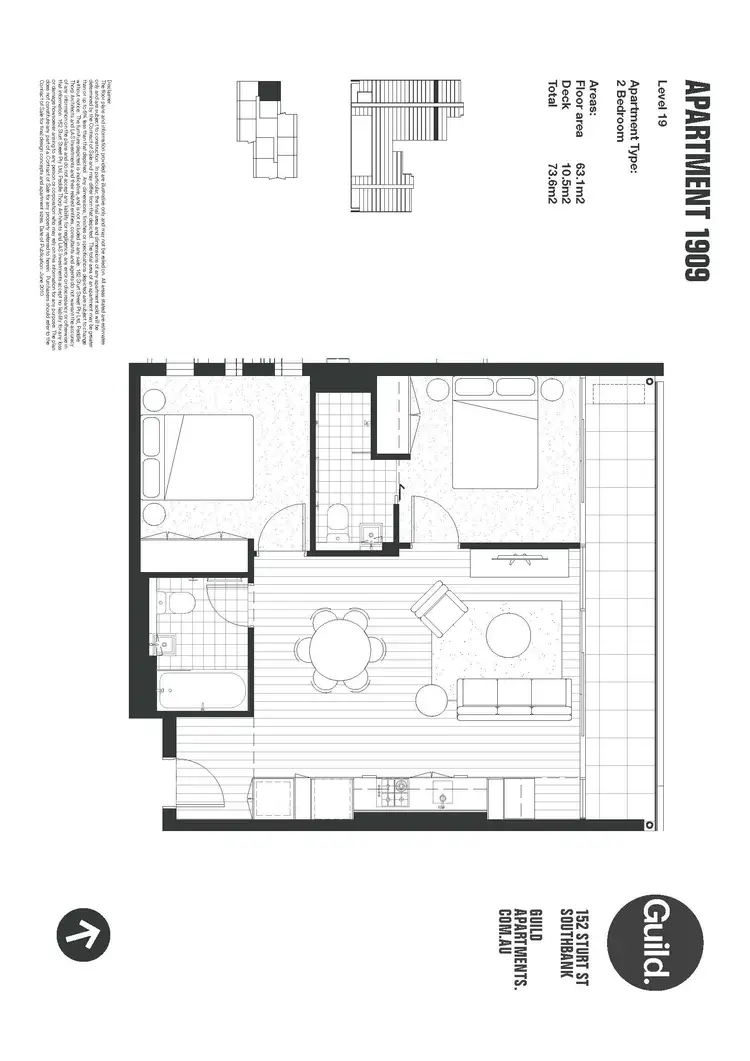 Floorplan of Homely apartment listing, 1909/152 Sturt Street, Southbank VIC 3006