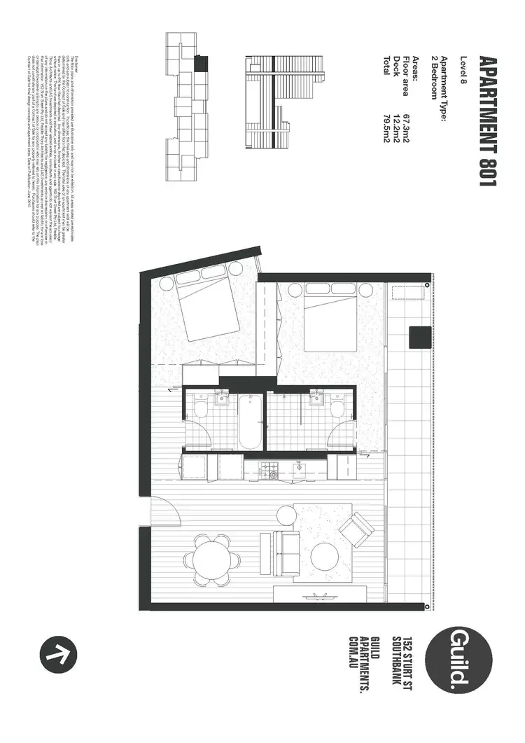 Floorplan of Homely apartment listing, 801/152 Sturt Street, Southbank VIC 3006