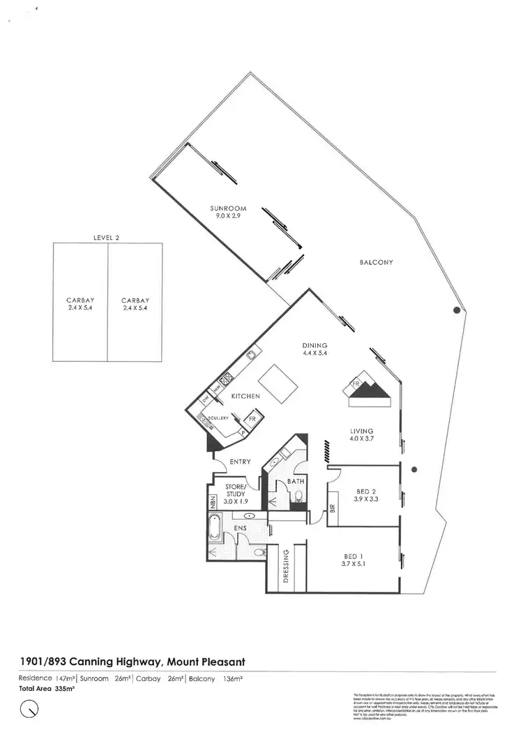 Floorplan of Homely apartment listing, 1901/893 Canning Highway, Mount Pleasant WA 6153