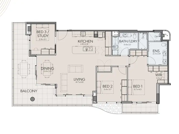 Floorplan of Homely apartment listing, 904/20 Kintail Road, Applecross WA 6153