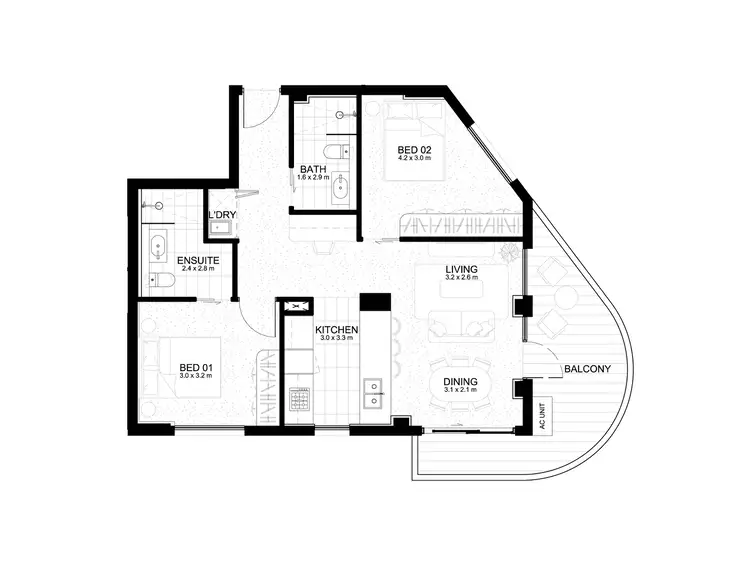 Floorplan of Homely apartment listing, 305/469-471 Canning Hwy, Como WA 6152