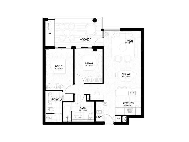 Floorplan of Homely apartment listing, 403/469-471 Canning Hwy, Como WA 6152
