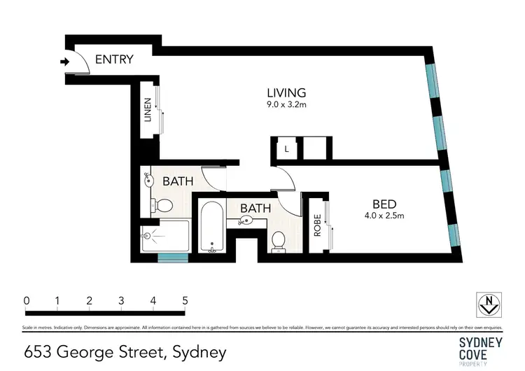 Floorplan of Homely apartment listing, 102/653 George Street, Sydney NSW 2000