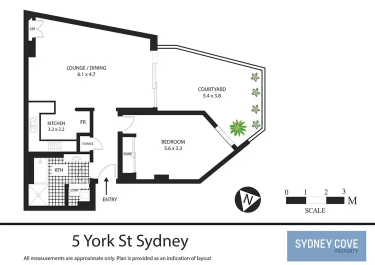 Floorplan of Homely apartment listing, 601/5 York Street, Sydney NSW 2000