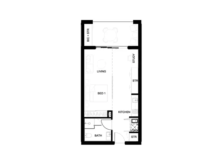 Floorplan of Homely apartment listing, 104/469-471 Canning Hwy, Como WA 6152