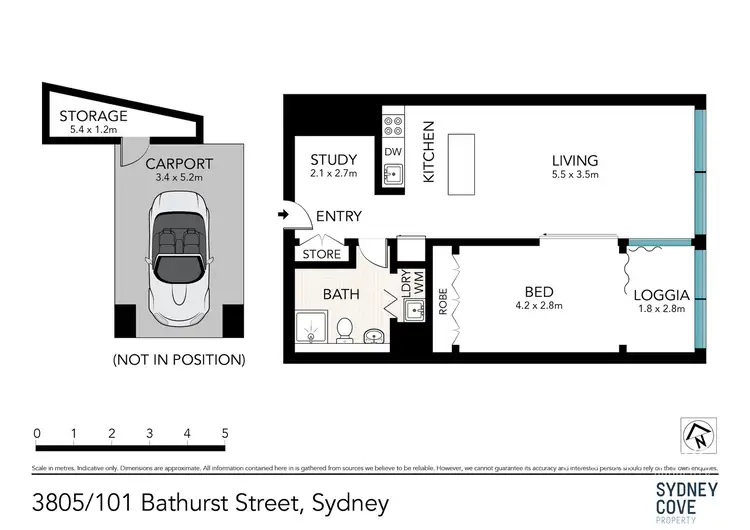 Floorplan of Homely apartment listing, 3805/101 Bathurst Street, Sydney NSW 2000
