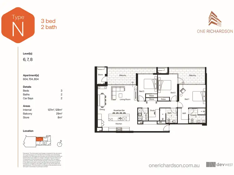 Floorplan of Homely apartment listing, 804/1-3 Richardson Street, South Perth WA 6151