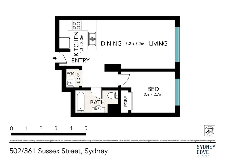 Floorplan of Homely apartment listing, 502/361 Sussex Street, Sydney NSW 2000